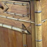 Bamboo-style pine sideboard and marble top early nineteenth century