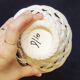 Set of Woven White Mediterranean Ceramics Basket + Bowl