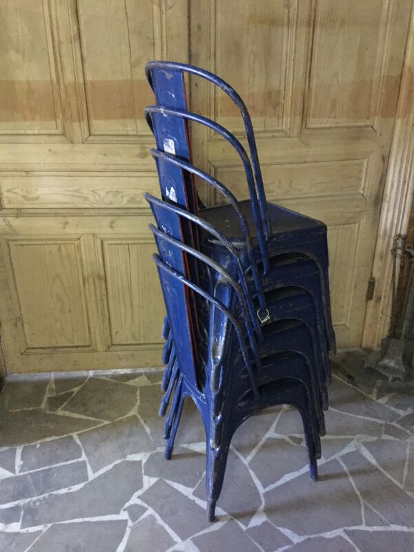 6 anciennes chaises Tolix