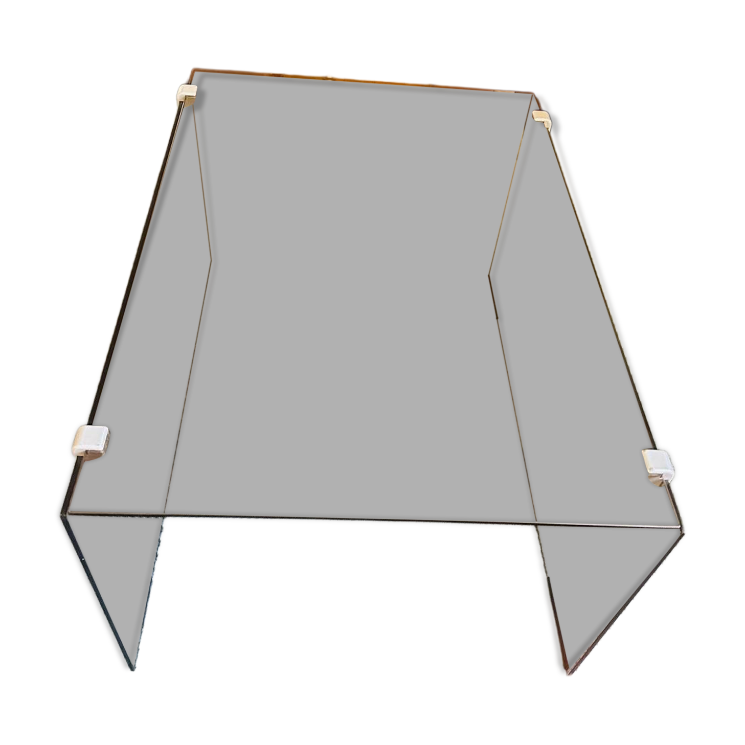 Vintage 70s smoked glass coffee table