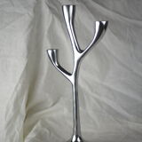 Modern mid-century aluminum three-pointed candelabra