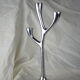 Modern mid-century aluminum three-pointed candelabra