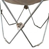 Pair of white leatherette butterfly chairs