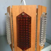 Wiktor Berndt for Flygfors pendant lamp, teak and glass, 1970s