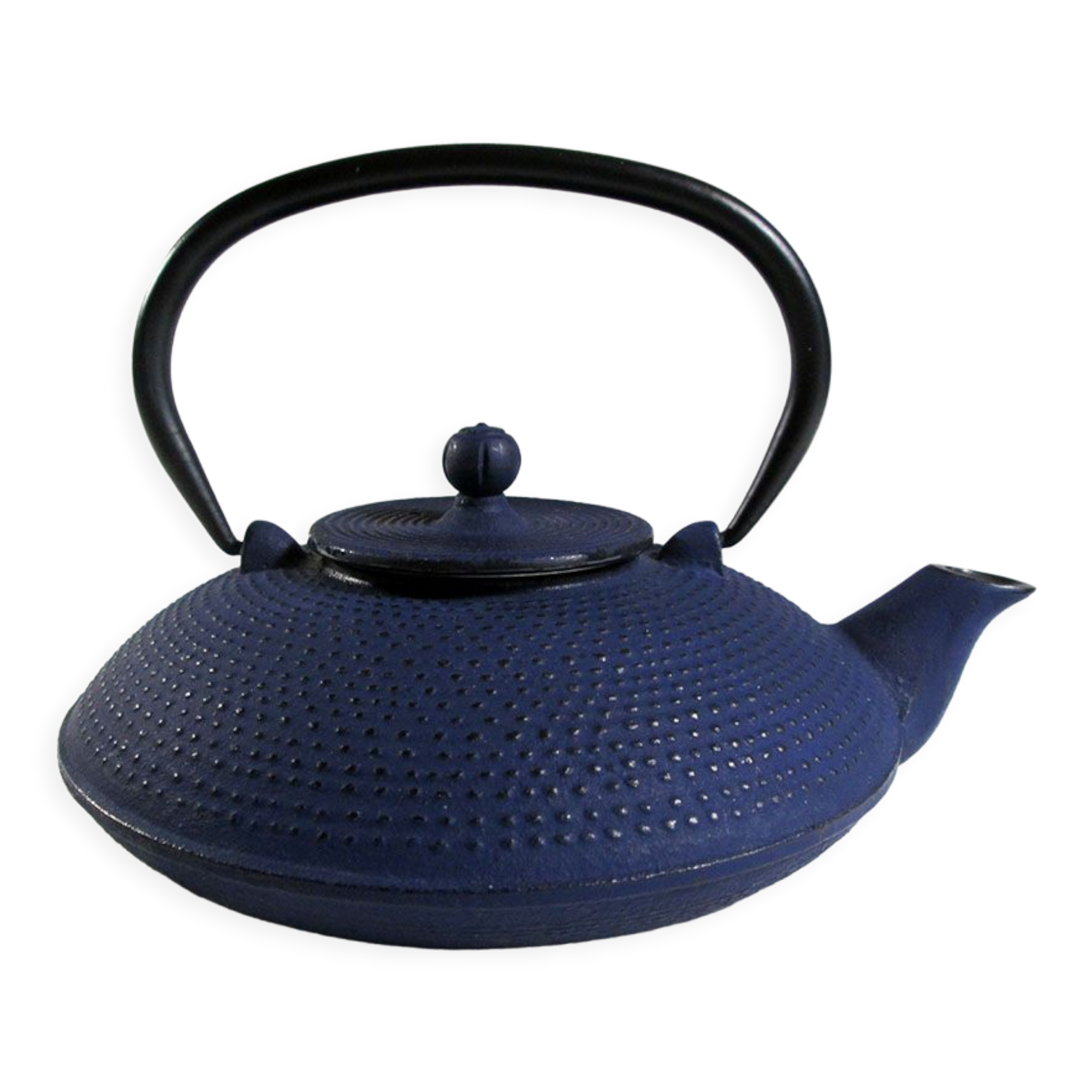 Japanese teapot in blue cast iron