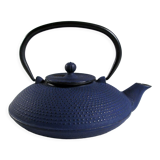 Japanese teapot in blue cast iron