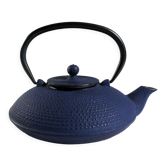 Japanese teapot in blue cast iron