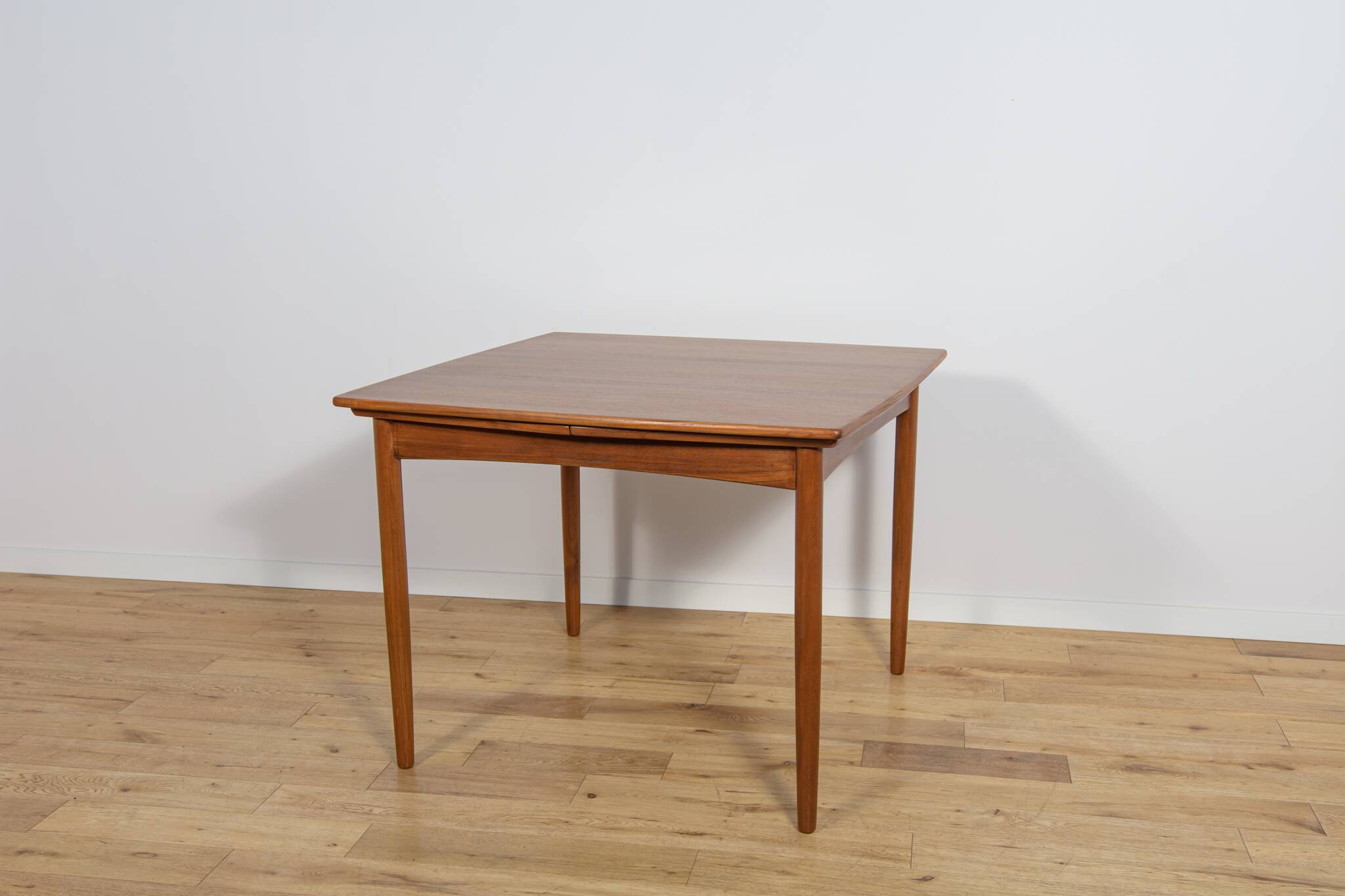 Mid-century square extendable teak dining table, Denmark, 1960s
