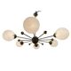 Lustre en laiton et verre opalin spoutnik
