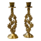 Old pair of vintage Hein Holon Israel cactus candlesticks