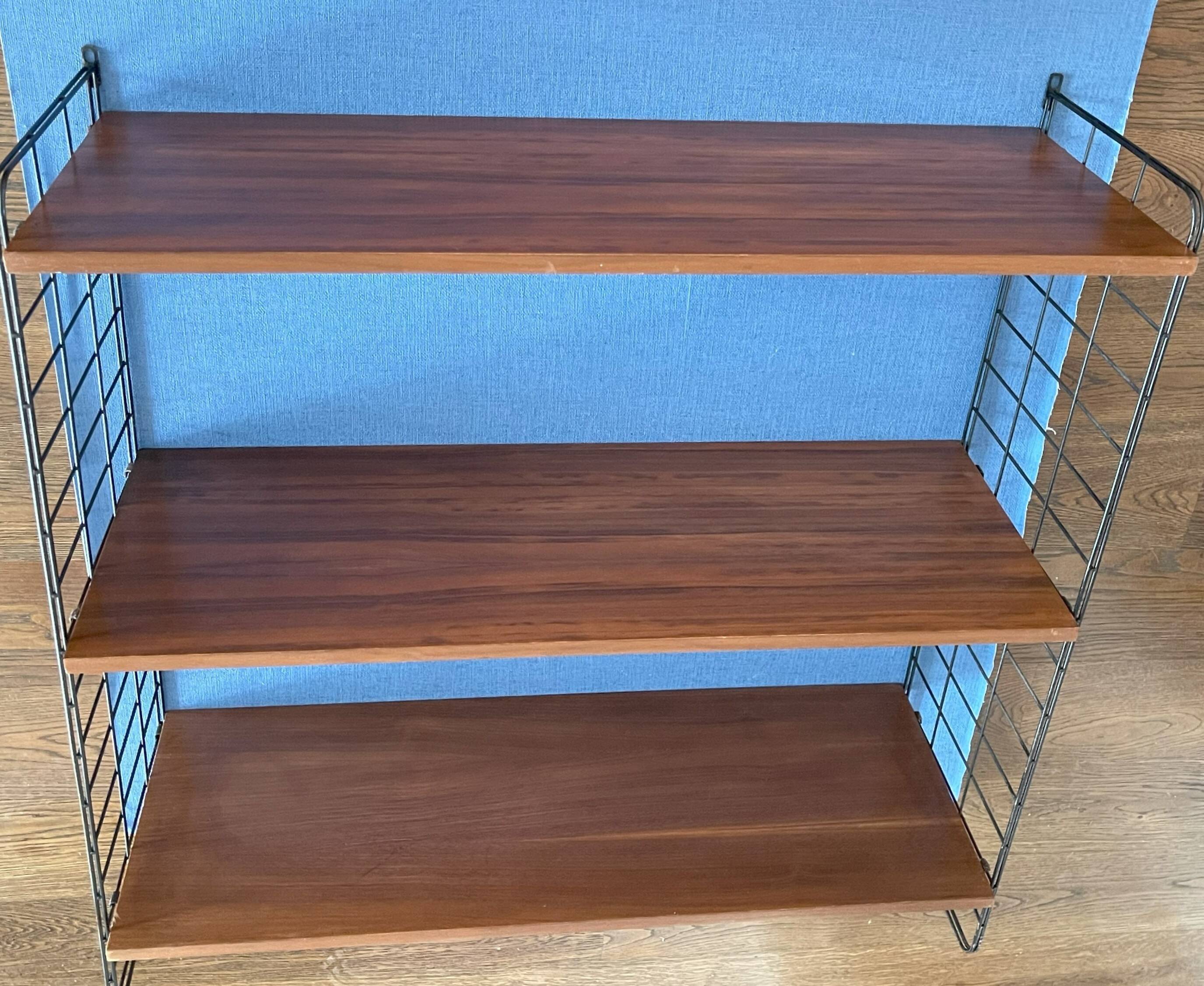 3 teak wall shelves, Nils Strinning