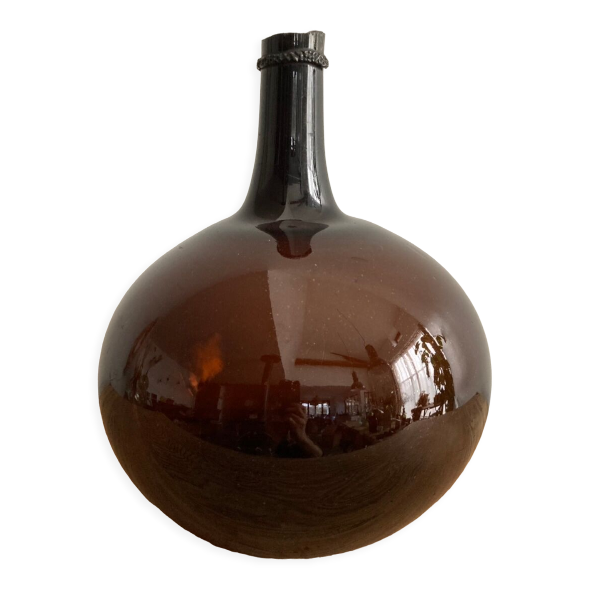 Old amber demijohn