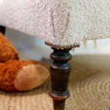 Fauteuil chauffeuse tissu bouclettes