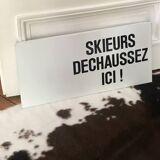 Vintage metal plate ski signage