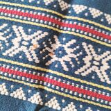 grande nappe et 11 serviettes vintage basque bleu indigo,