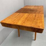 Table à manger réglable en noyer par Setona, années 1950, Tchécoslovaquie