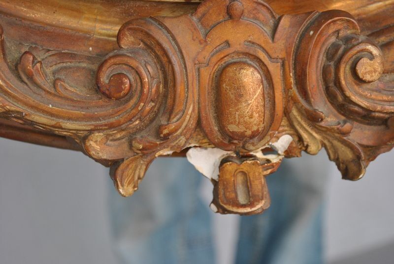 Mirror of style Louis XVI gilded stucco 1880