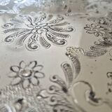 Oval silver-plated metal serving dish