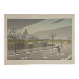 Lithograph by Henri Rivière The Butte Montmartre viewed from the Fortifications