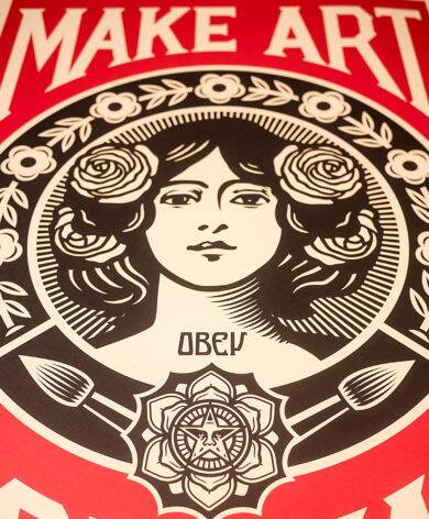 Shepard Fairey (Obey Giant): Make art not war - Signed lithograph