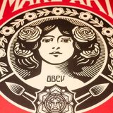 Lithographie signée Shepard Fairey (Obey Giant) : Make art not war