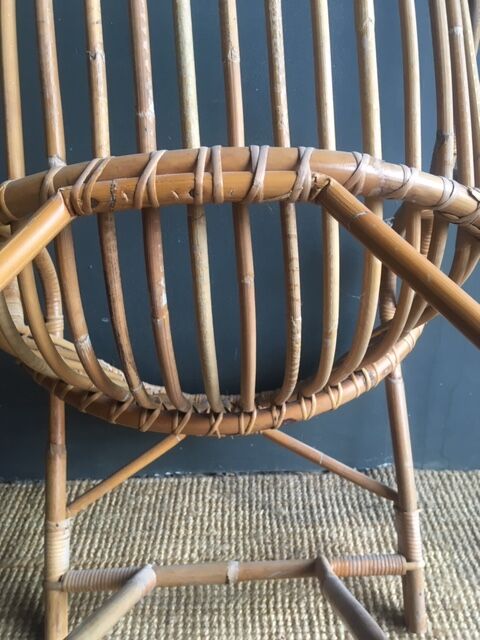 Adult rattan shell armchair