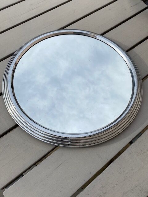 Round art deco mirror tray