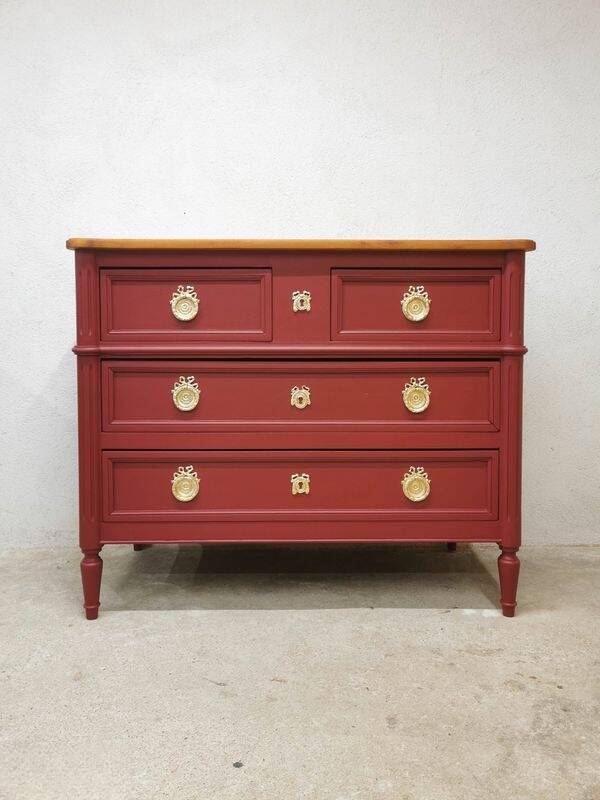Vintage cherry wood commode refurbished - Delivery available throughout France.