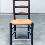 French Provincial Design Rush Dining Chairs, 1940s, Set of 8