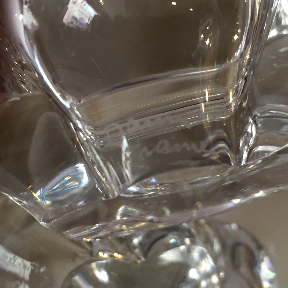 Duo of daum crystal salters in their original box