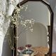 Small rounded mirror, wooden frame, gold frame H49.5