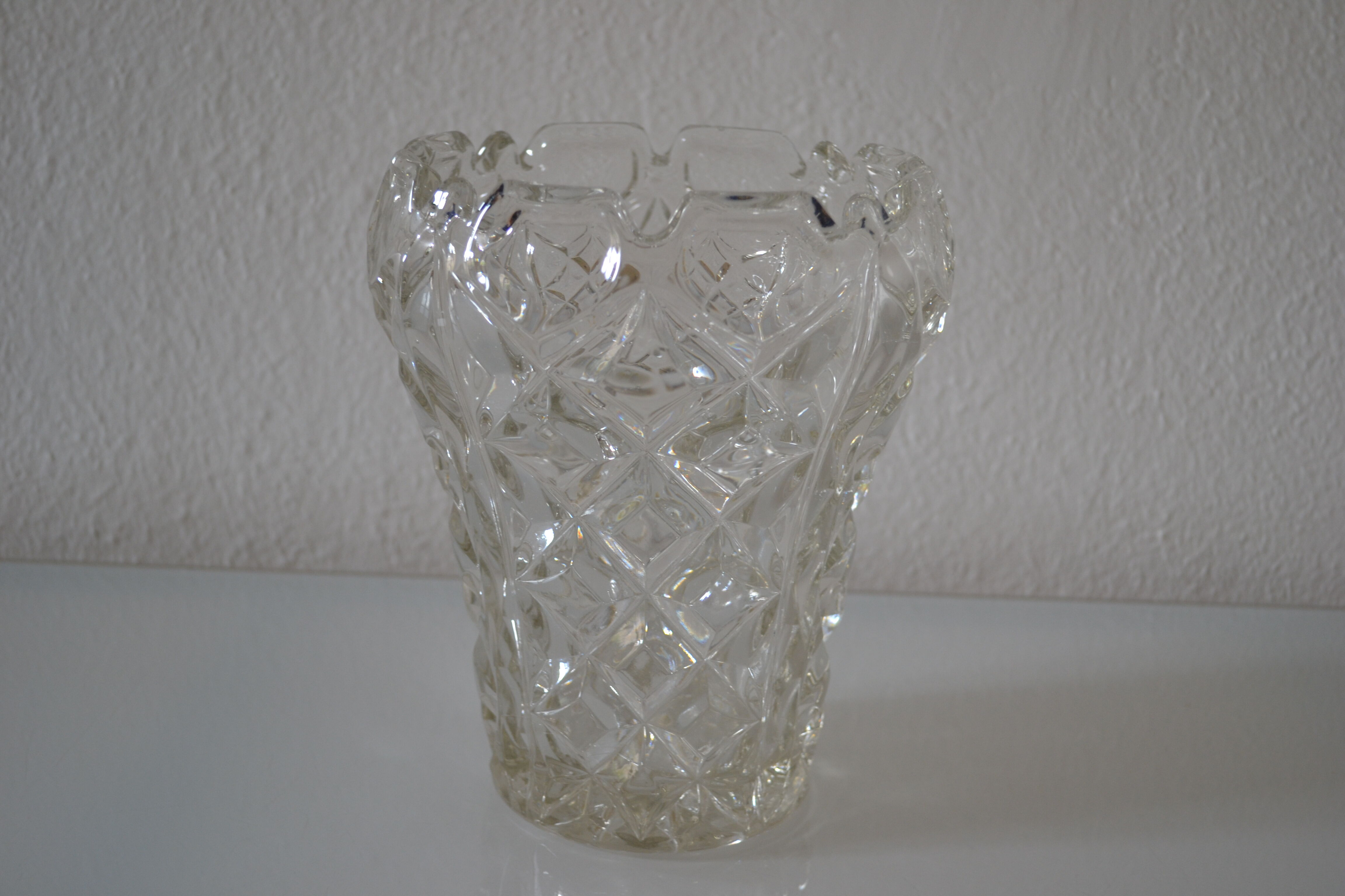 Vase vintage crystal mold czechoslovakia years 50