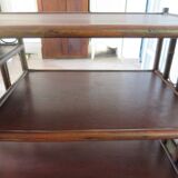 Retro-Side table-vinyl furniture-wood, rattan and bamboo-80s