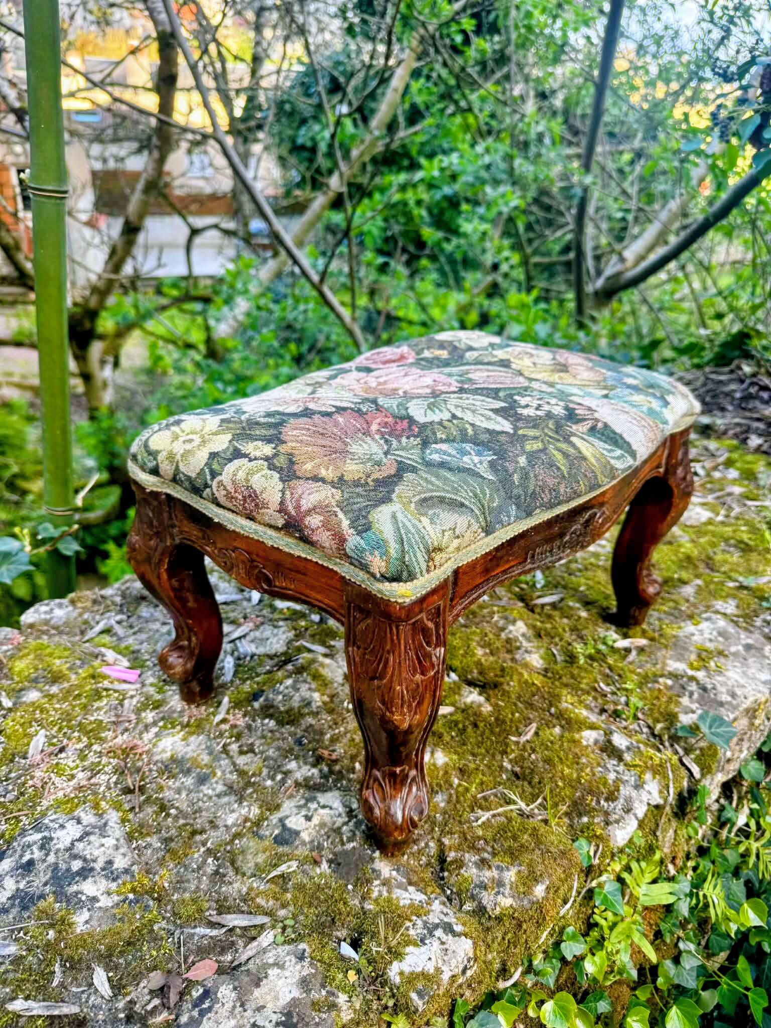 Louis XV style baroque footrest antique