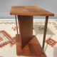 Table d'appoint moderniste Art Déco Noyer et acier chromé