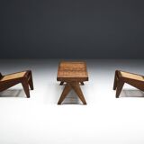 Solid Teak Slatted Bench by Pierre Jeanneret, India, 1950s