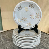 Assiettes anciennes a dessert élégantes en porcelaine de limoges