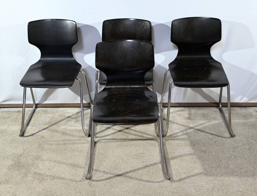 Set of 4 Pagwood Chairs, stamped Pagholz Flötotto – 1960