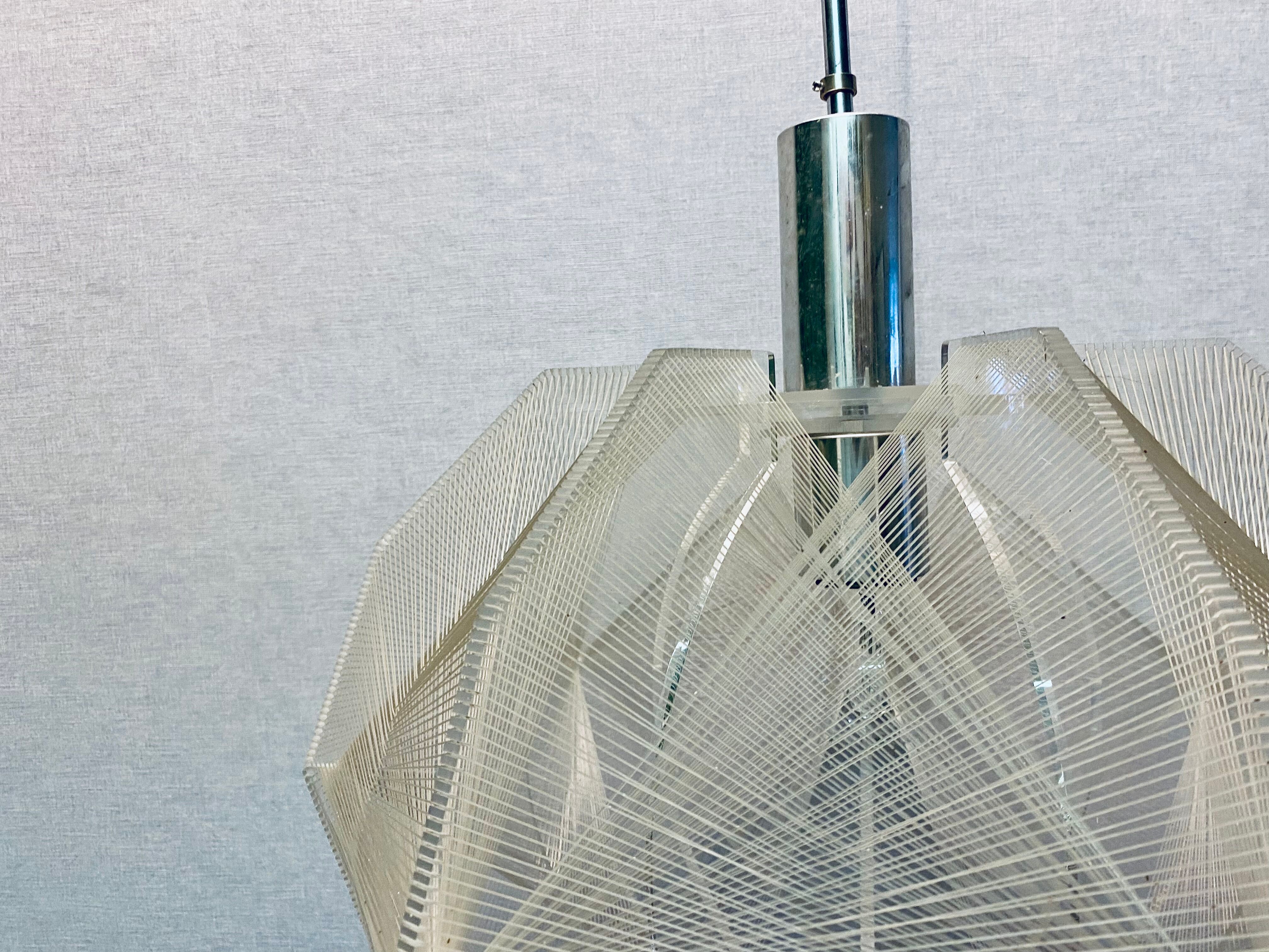 Space Age Sompex pendant lamp Perspex by Paul Secon
