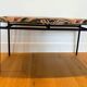 Calligaris bench in tropical patterned fabric