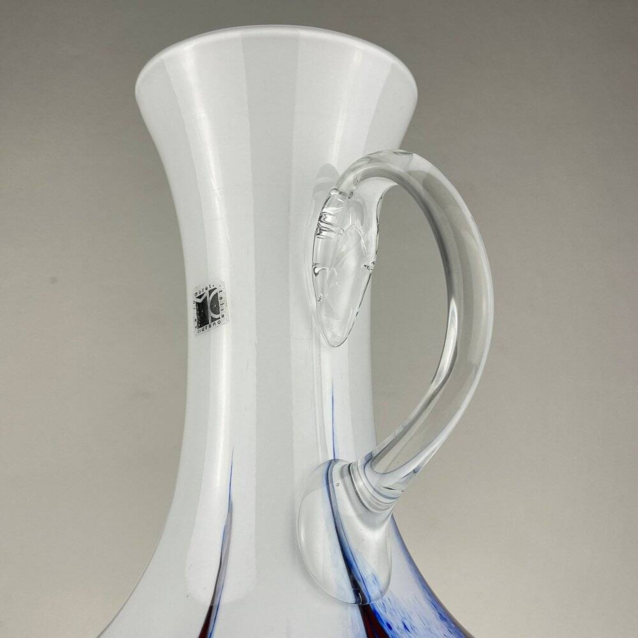 Hand-cut Murano glass pitcher by Carlo Moretti, Italy, 1970s.