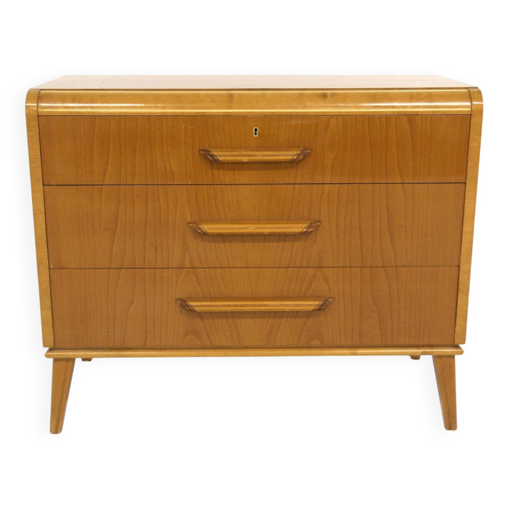Scandinavian elm chest of drawers, Swedish modern, Sweden, 1940