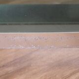 Table d'appoint en alu et verre 1970