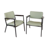 Set de 2 fauteuils en simili cuir vert menthe