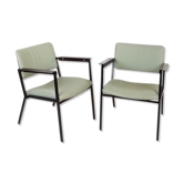 Set de 2 fauteuils en simili cuir vert menthe