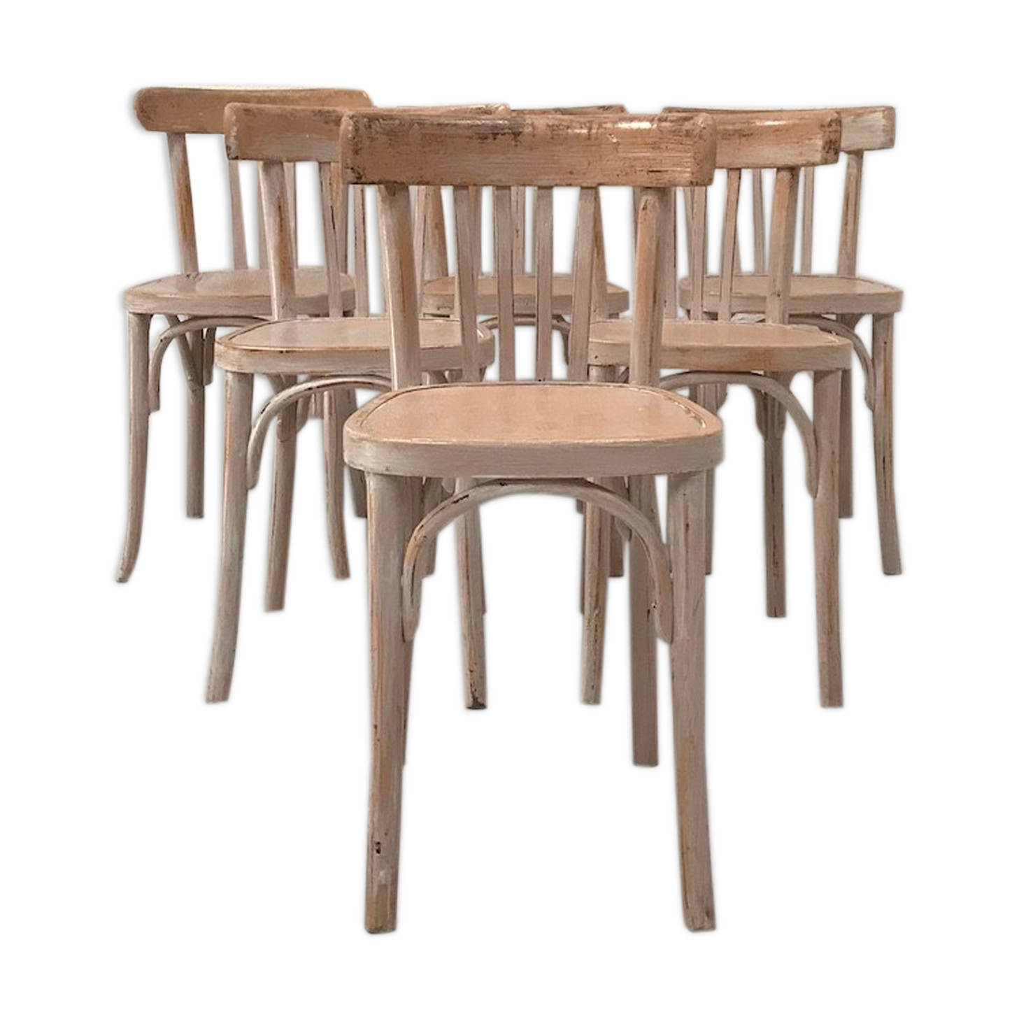 Suite of six bistro chairs