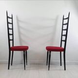 Pair of chiavarine chairs 40/50s high backrest
