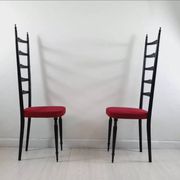 Pair of chiavarine chairs 40/50s high backrest