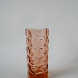 faceted pink glass vase 1950