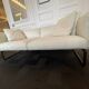 Cassina two-seater sofa in white leather, designer Lissoni, plus 3 white leather cushions